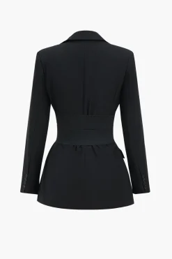 Button Notched Lapel Blazer