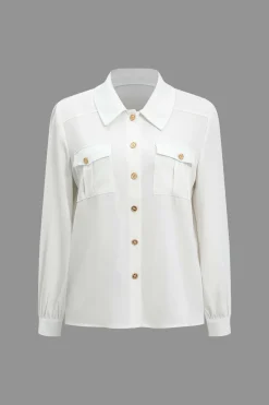 Button Pocket Long-Sleeve Shirt