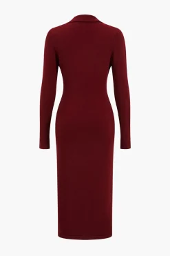 Button Sweater Maxi Dress
