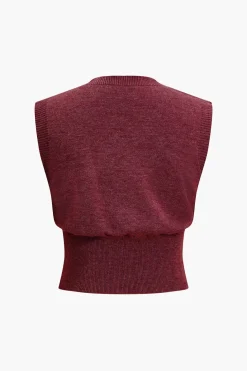 Button Sweater Tank Top