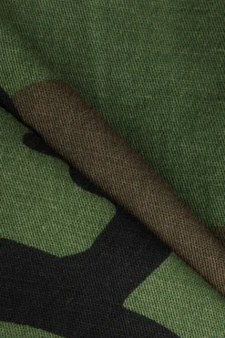 Camo Frayed Hem Cargo Skirt