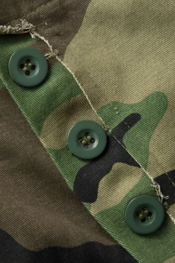 Camo Frayed Hem Cargo Skirt