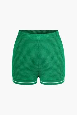 Collar Crop Top And Short Sets