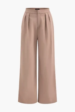 Collar Long Sleeve Crop Top And Trousers Set