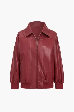 Collared Zipper Jacket