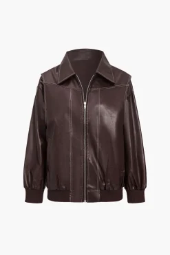 Collared Zipper Jacket