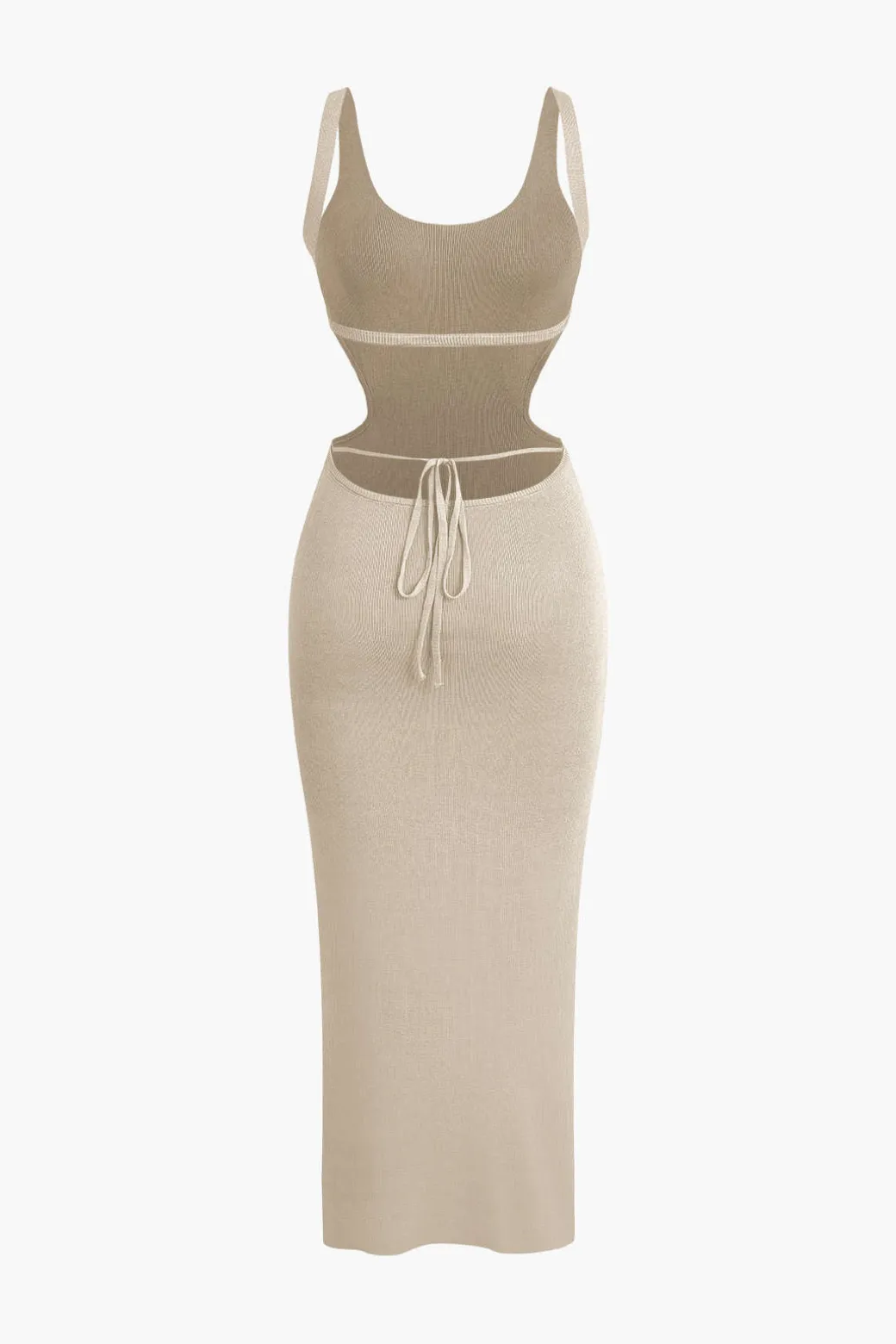 Color Block Backless Cami Knit Dress
