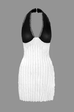 Color Block Backless Mini Dress