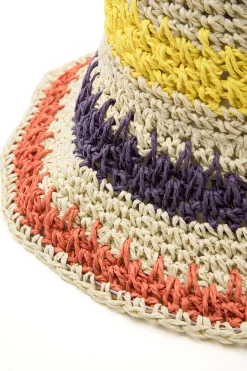 Color Block Crochet Knit Bucket Hat