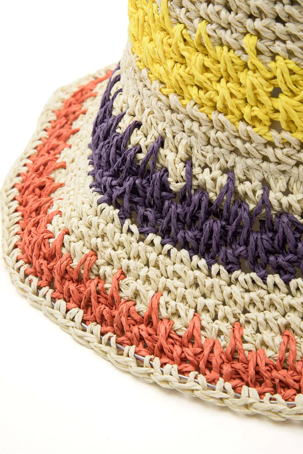Color Block Crochet Knit Bucket Hat