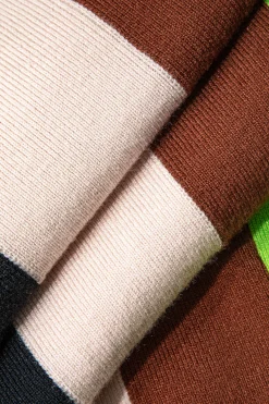 Color Block Cut Out Slip Knit Midi Dress