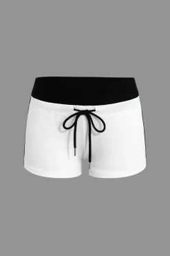 Color Block Drawstring Shorts