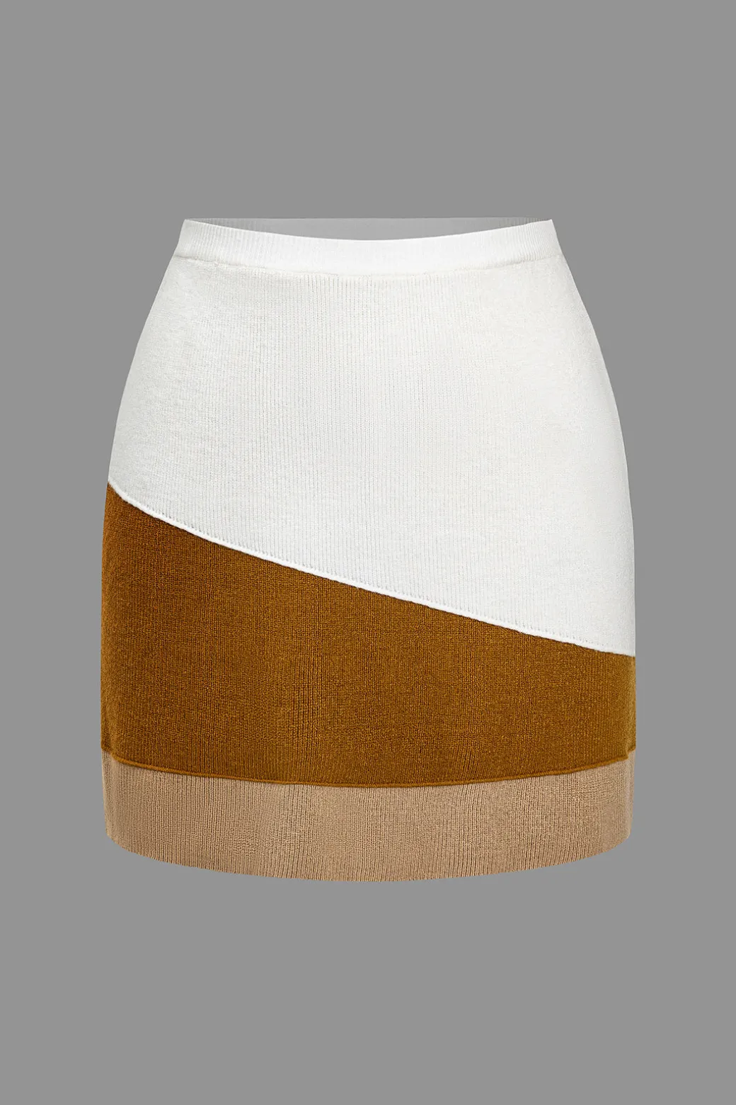 Color Block Knit Mini Skirt