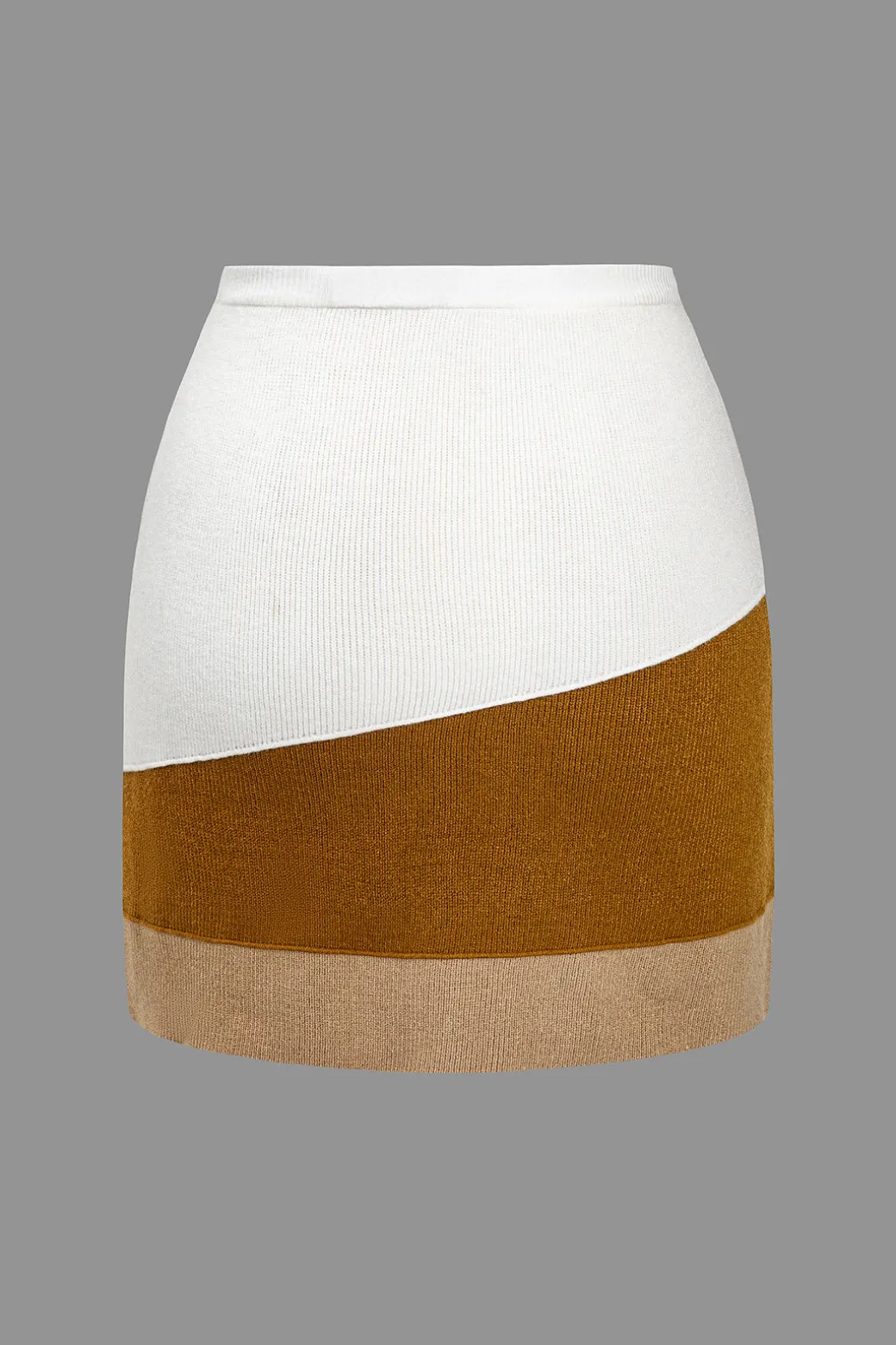 Color Block Knit Mini Skirt