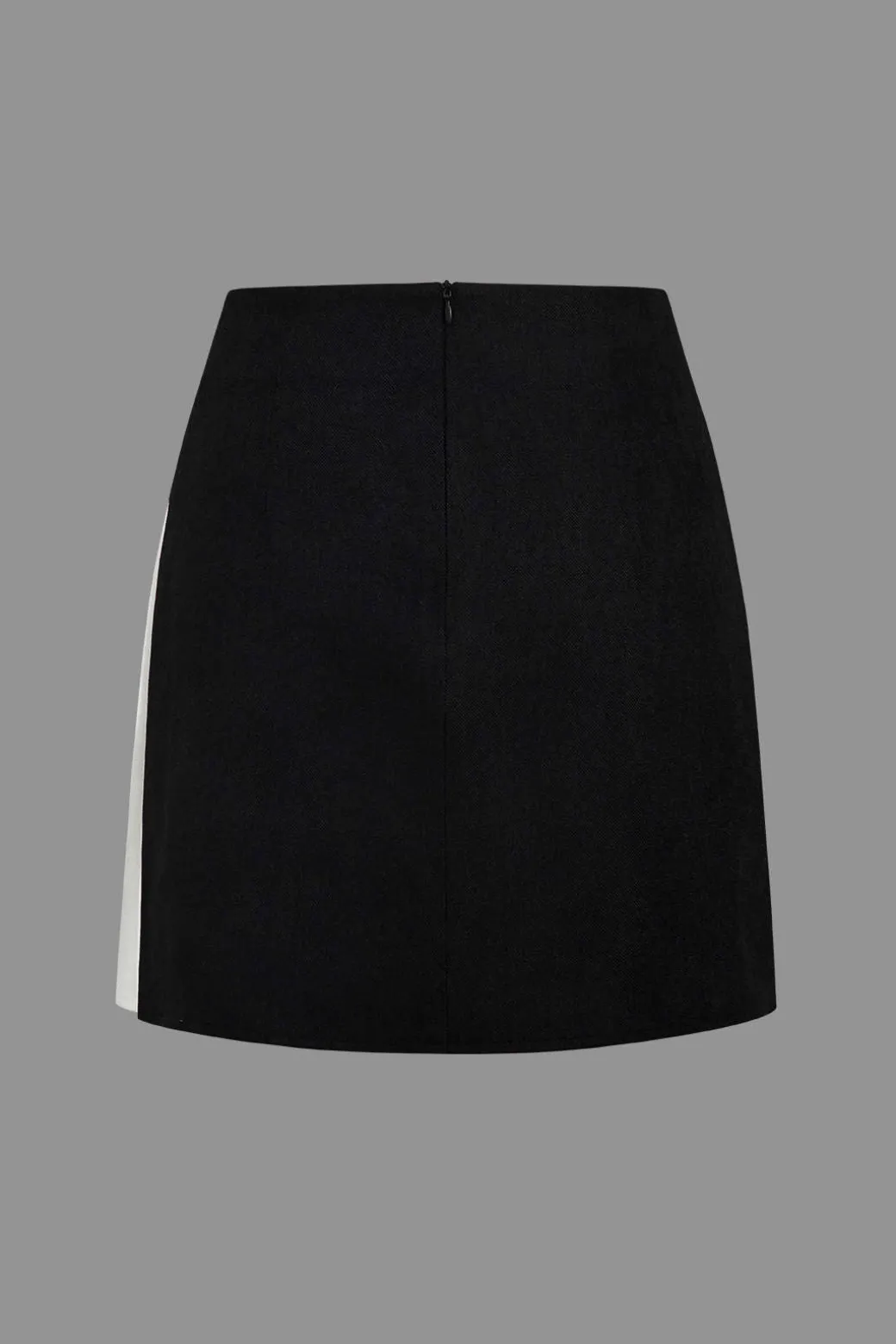 Color Block Pleated Asymmetrical Skirt