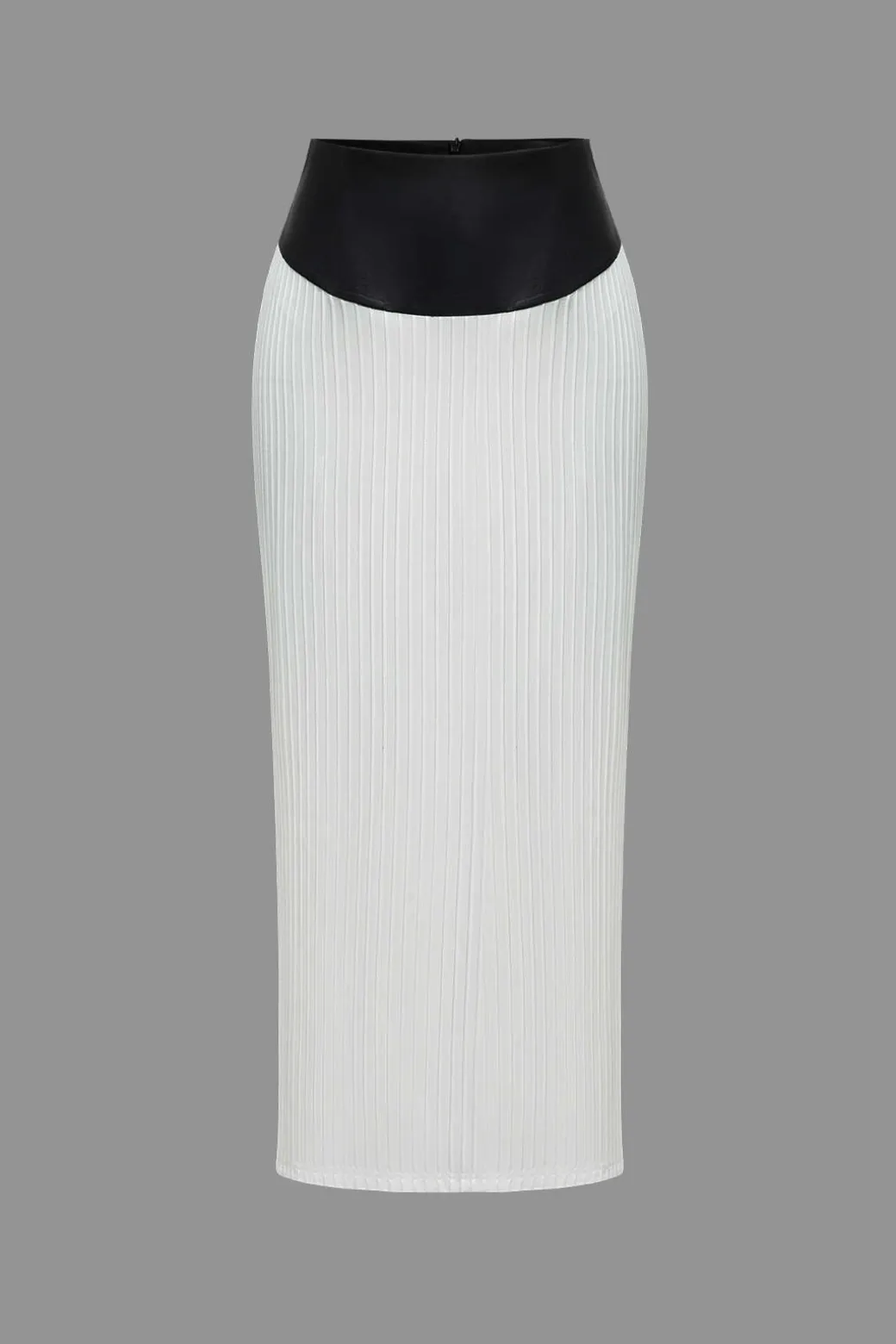Color Block Pleated Zipper Skirt