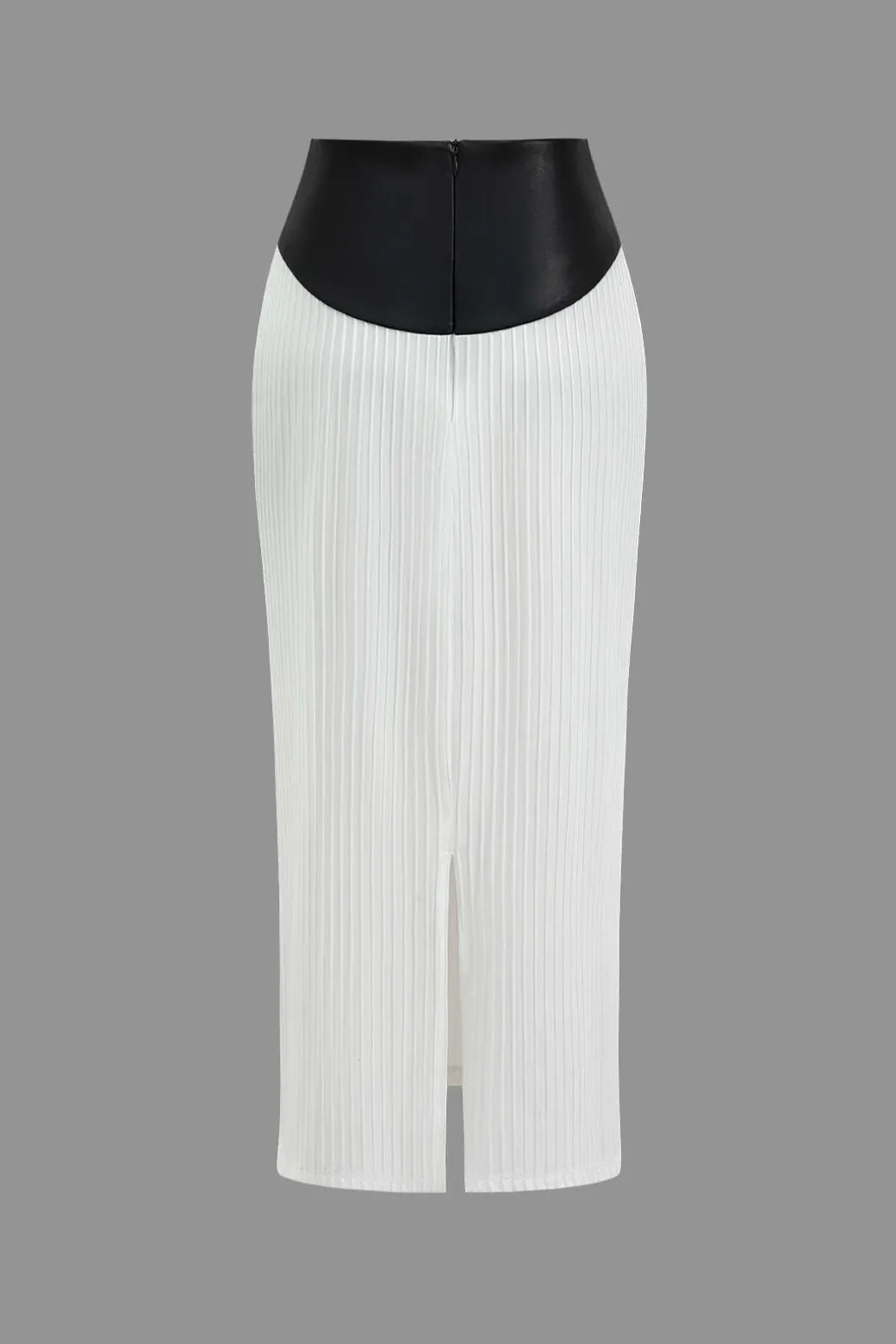 Color Block Pleated Zipper Skirt