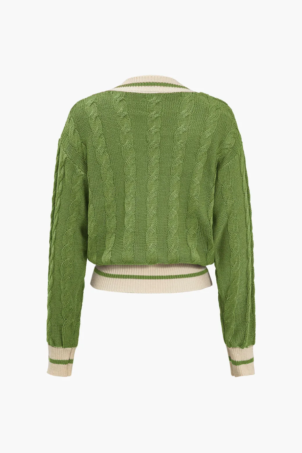 Color Block Print Button Sweater Cardigan