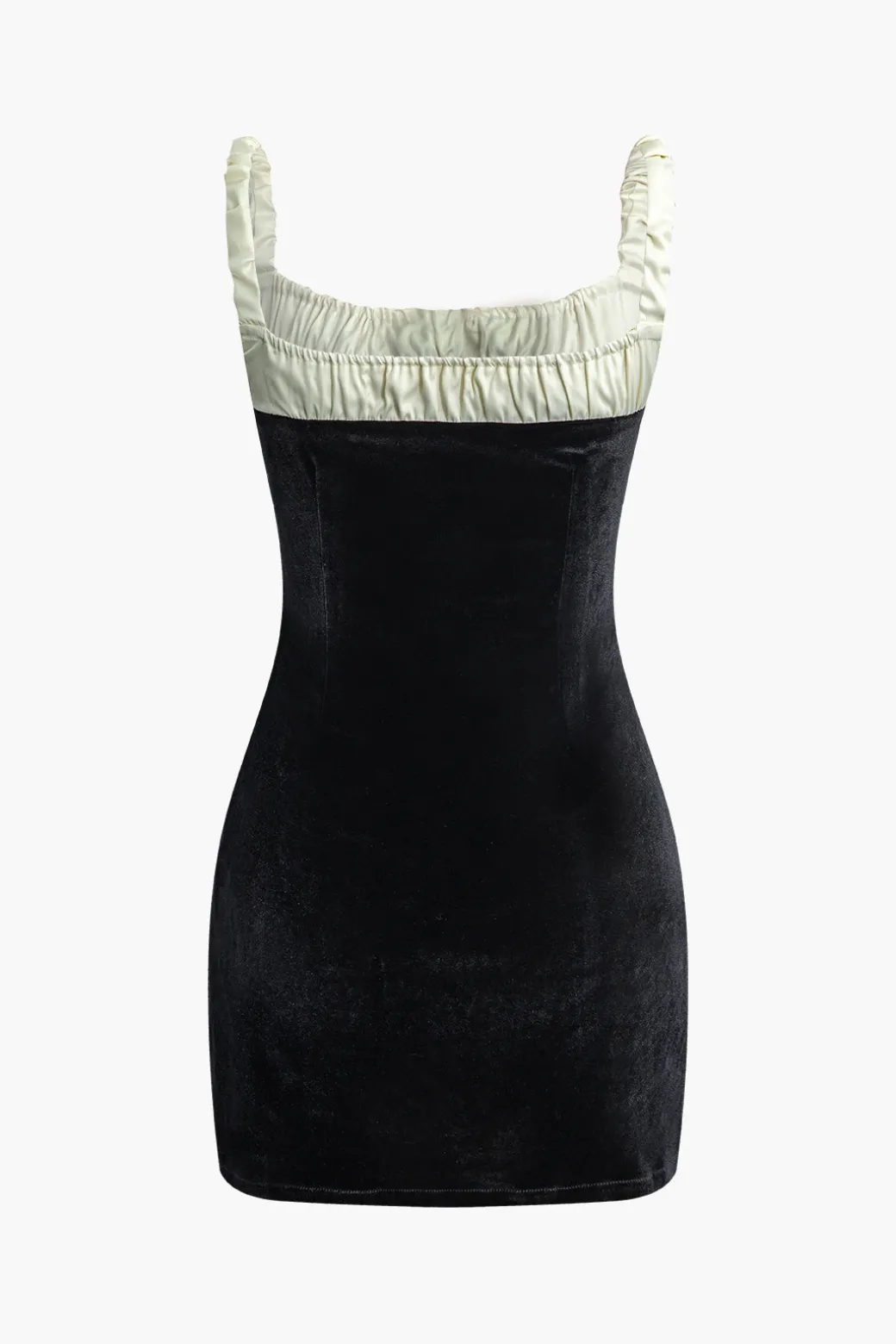 Color Block Ruched Drawstring Mini Dress