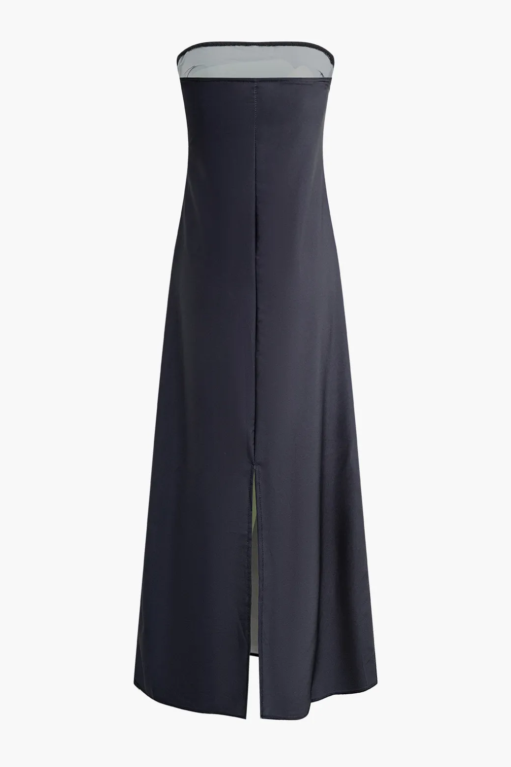 Color Block Strapless Slit Maxi Dress