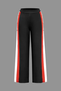 Color Block Wide Leg Trousers