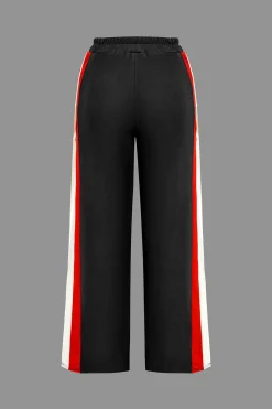 Color Block Wide Leg Trousers