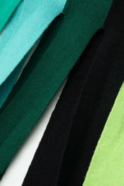 Colorblock Fringe Hem Sleeveless Knit Dress