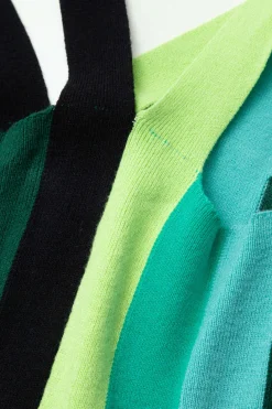 Colorblock Fringe Hem Sleeveless Knit Dress