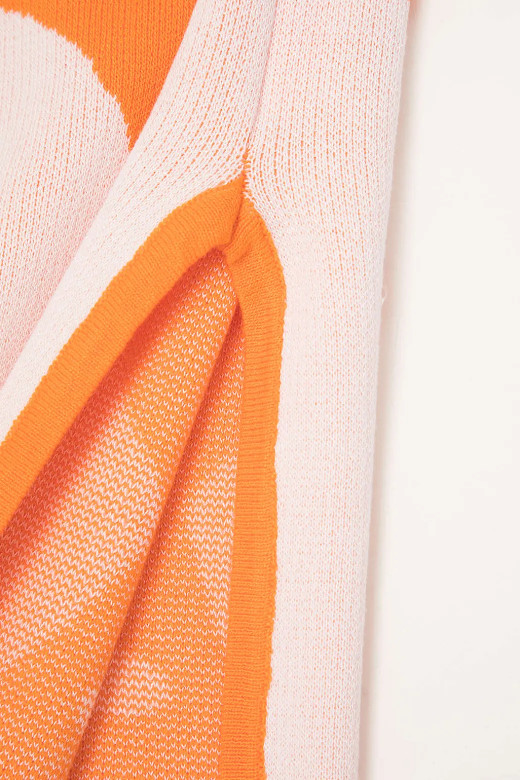 Colorblock One Shoulder Slit Knit Dress