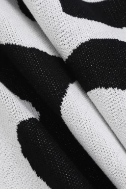 Colorblock One Shoulder Slit Knit Dress