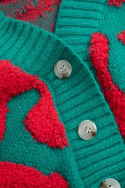 Colorblock V-neck Knit Button Up Cardigan