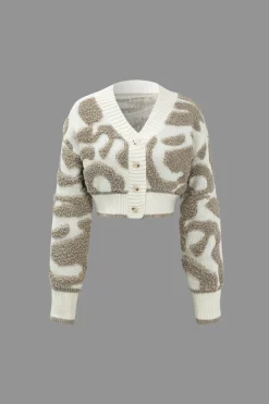 Colorblock V-neck Knit Button Up Cardigan