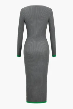 Contrast Cut Out Knit Dress