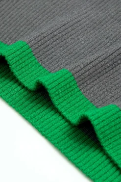 Contrast Cut Out Knit Dress