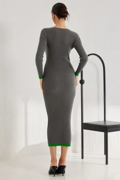 Contrast Cut Out Knit Dress