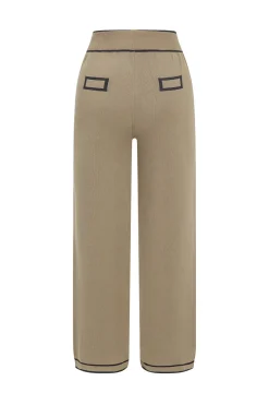 Contrast Binding Knit Top And Pants Set