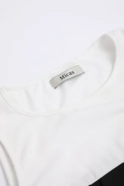 Contrast Cold Shoulder Tee