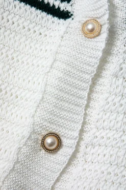Contrast Crochet Short Sleeve Top