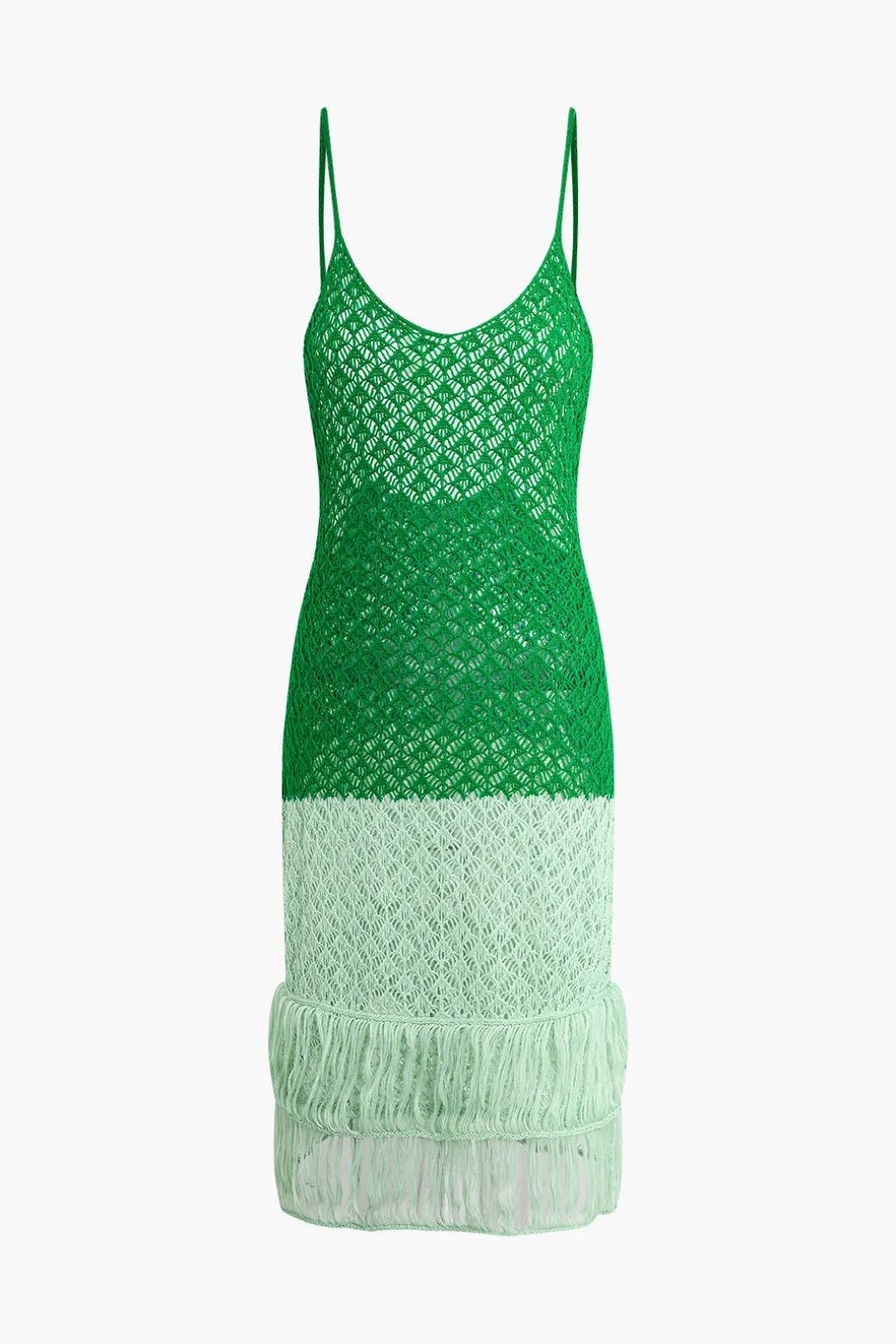 Contrast Crochet Slip Midi Dress