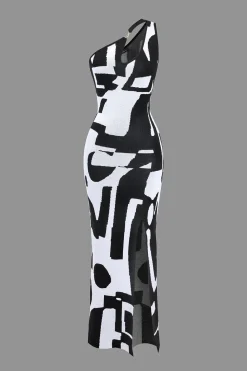 Contrast Cut Out Slit Sweater Dress