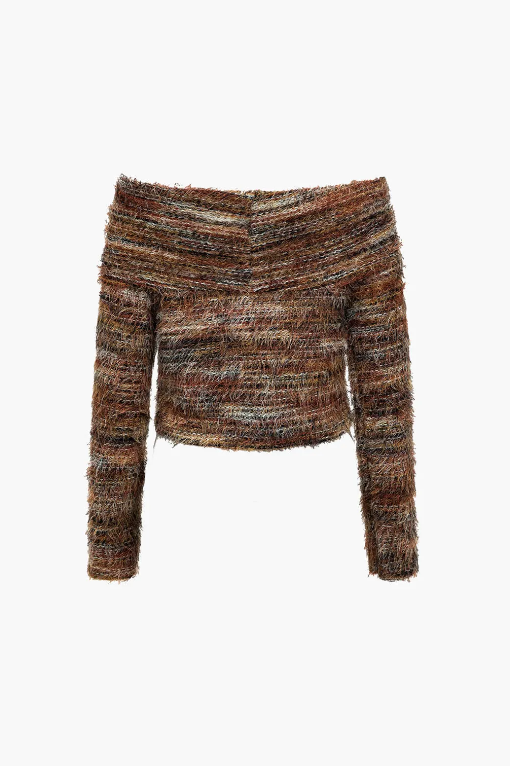 Contrast Faux Fur Sweater Long-Sleeve Top