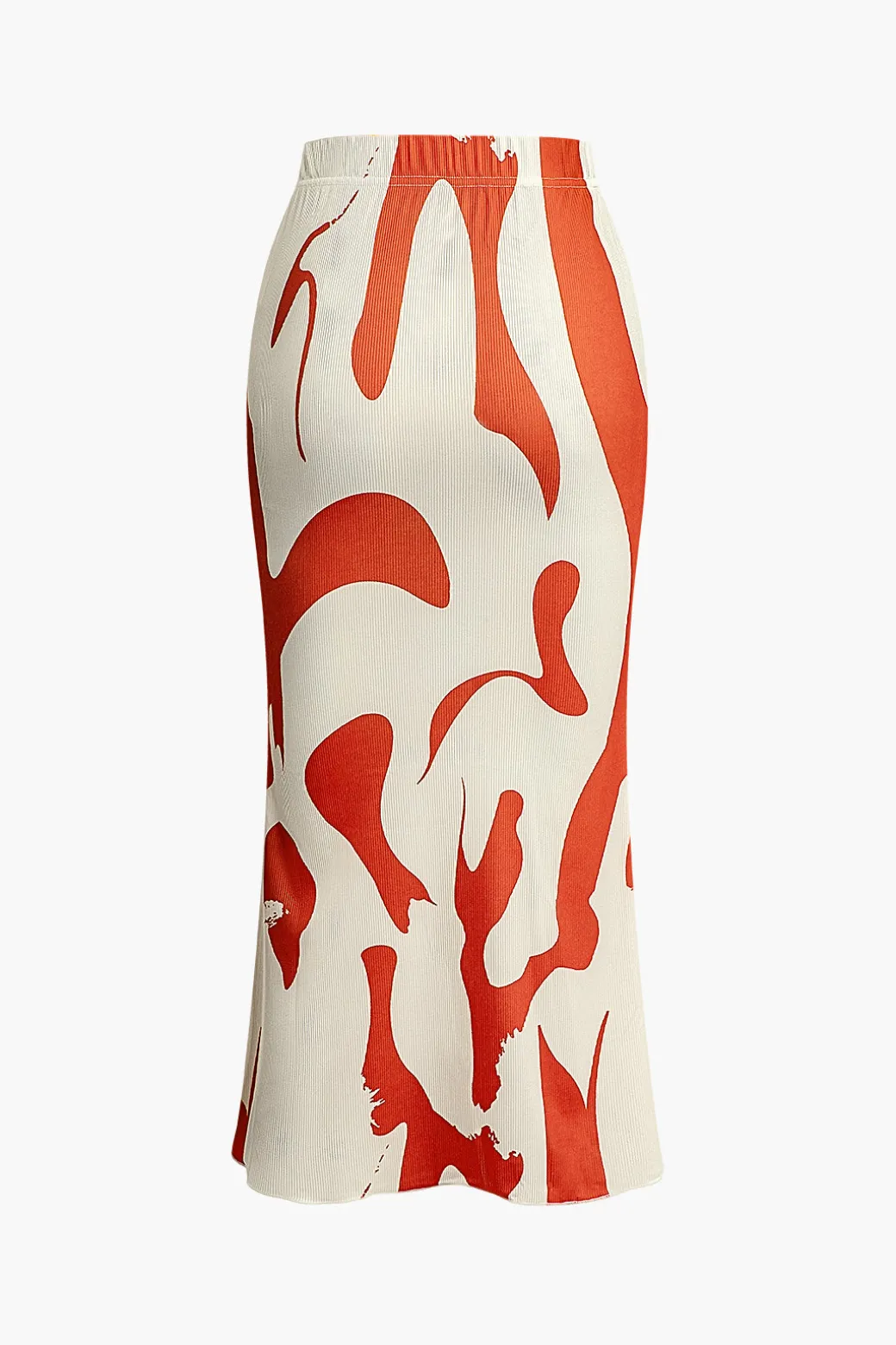 Contrast High Waist Midi Skirt