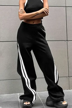 Contrast High Waist Trousers