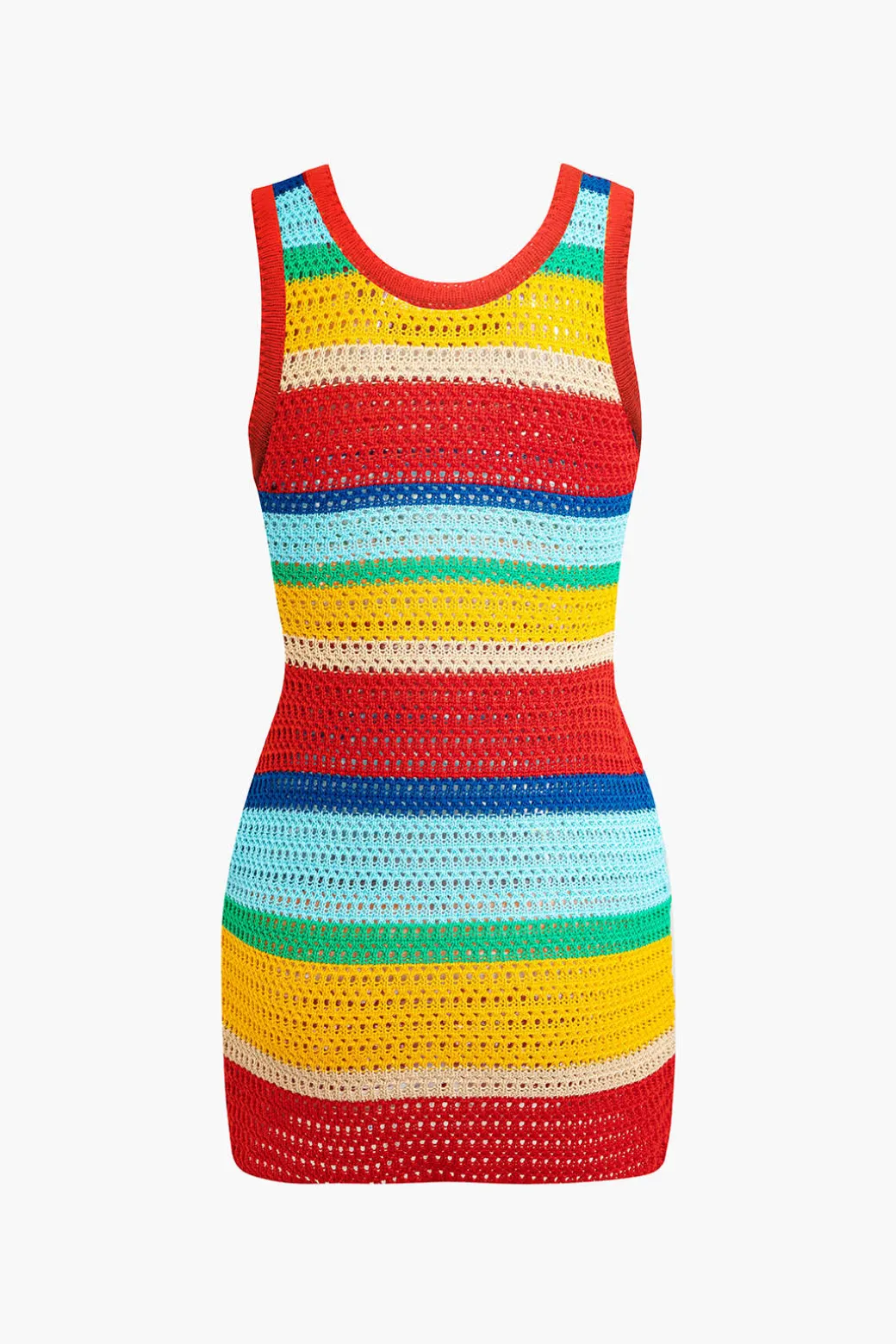 Contrast Hollow Out Tank Mini Dress
