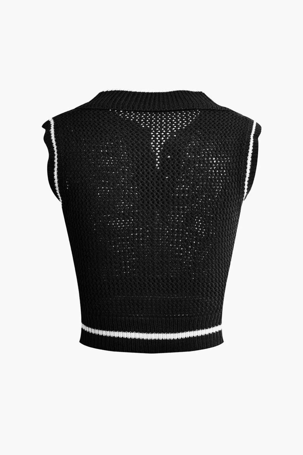 Contrast Hollow Out Tank Top And Mini Skirt Set