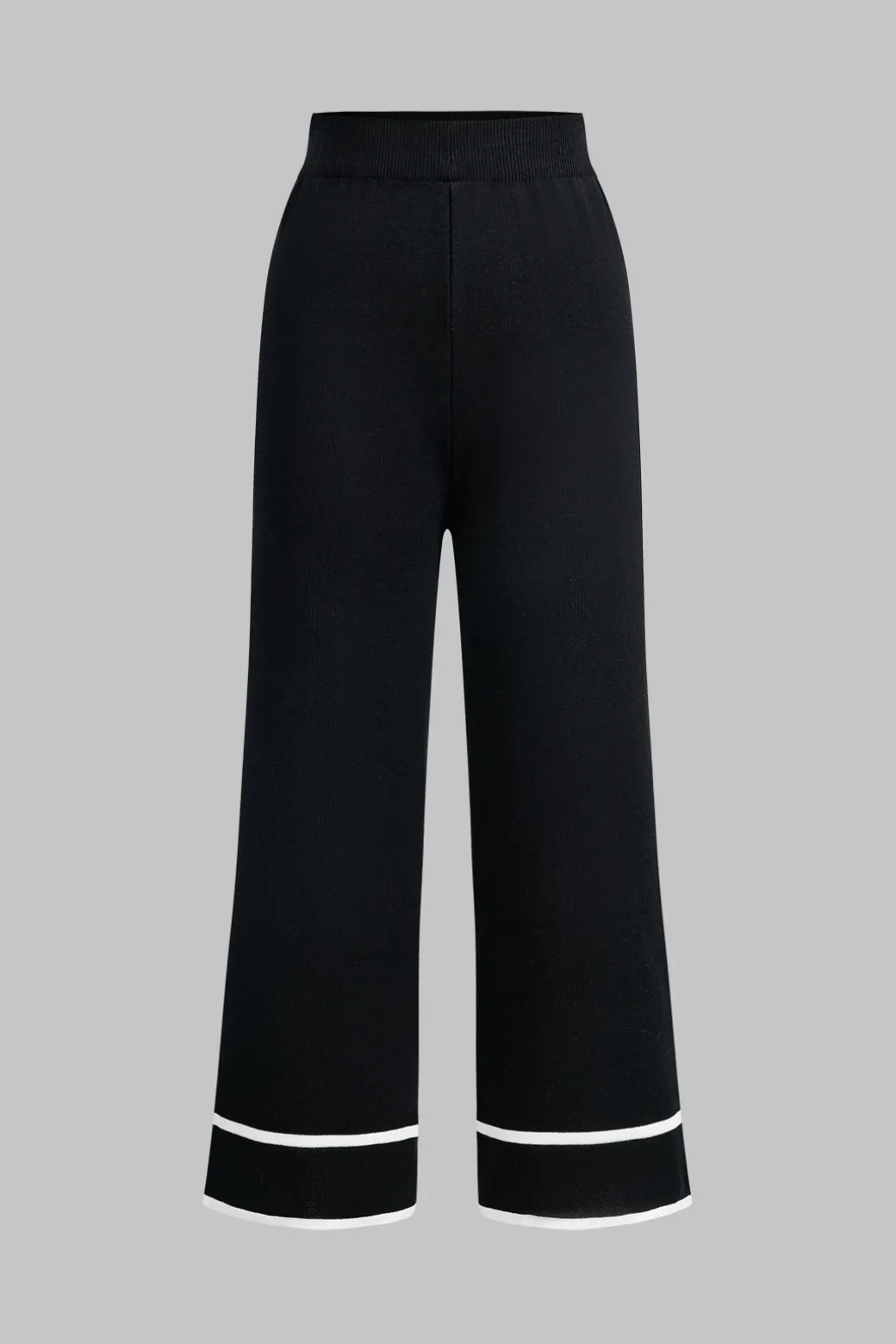 Contrast Knit Button Cardigan And Pants Set