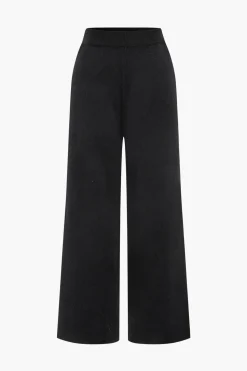 Contrast Knit Button Ruffle Top And Pants Set
