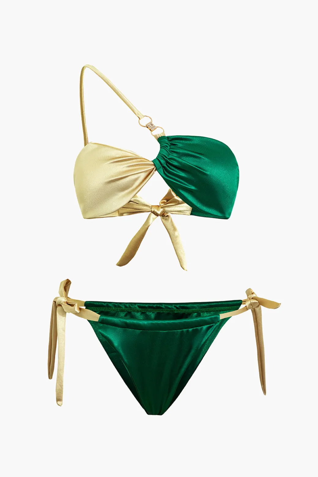 Contrast Knot Bikini Set