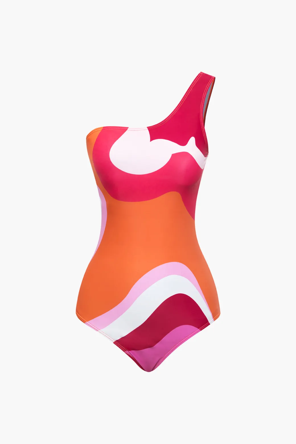 Contrast One Shoulder Bodysuit And Wrap Skirt Set