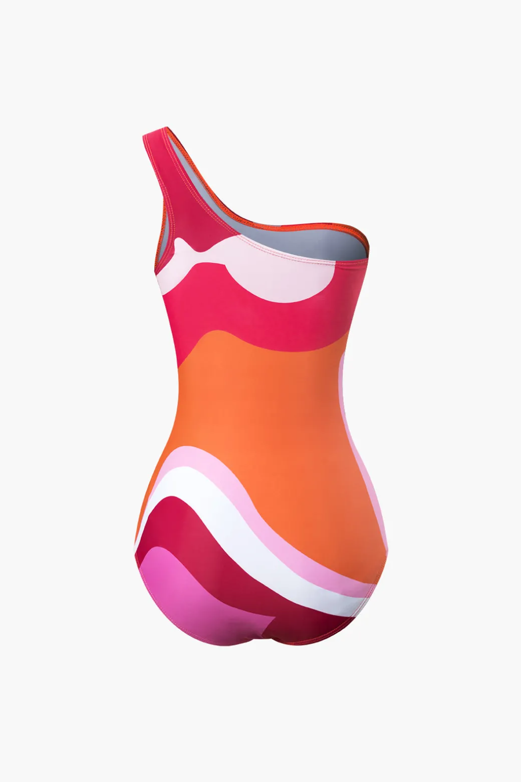 Contrast One Shoulder Bodysuit And Wrap Skirt Set